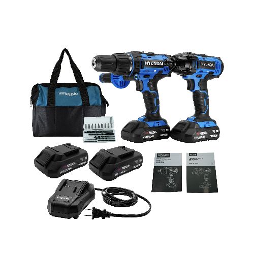 Kit Taladro Y Atornillador De Impacto De Batería Hyundai 20v - Hyktai20  